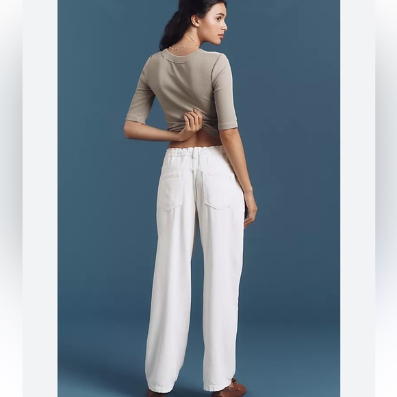 Anthropologie Pilcro Jenna Mid-Rise Relaxed Jeans in White Sz S - Picture 3 of 9